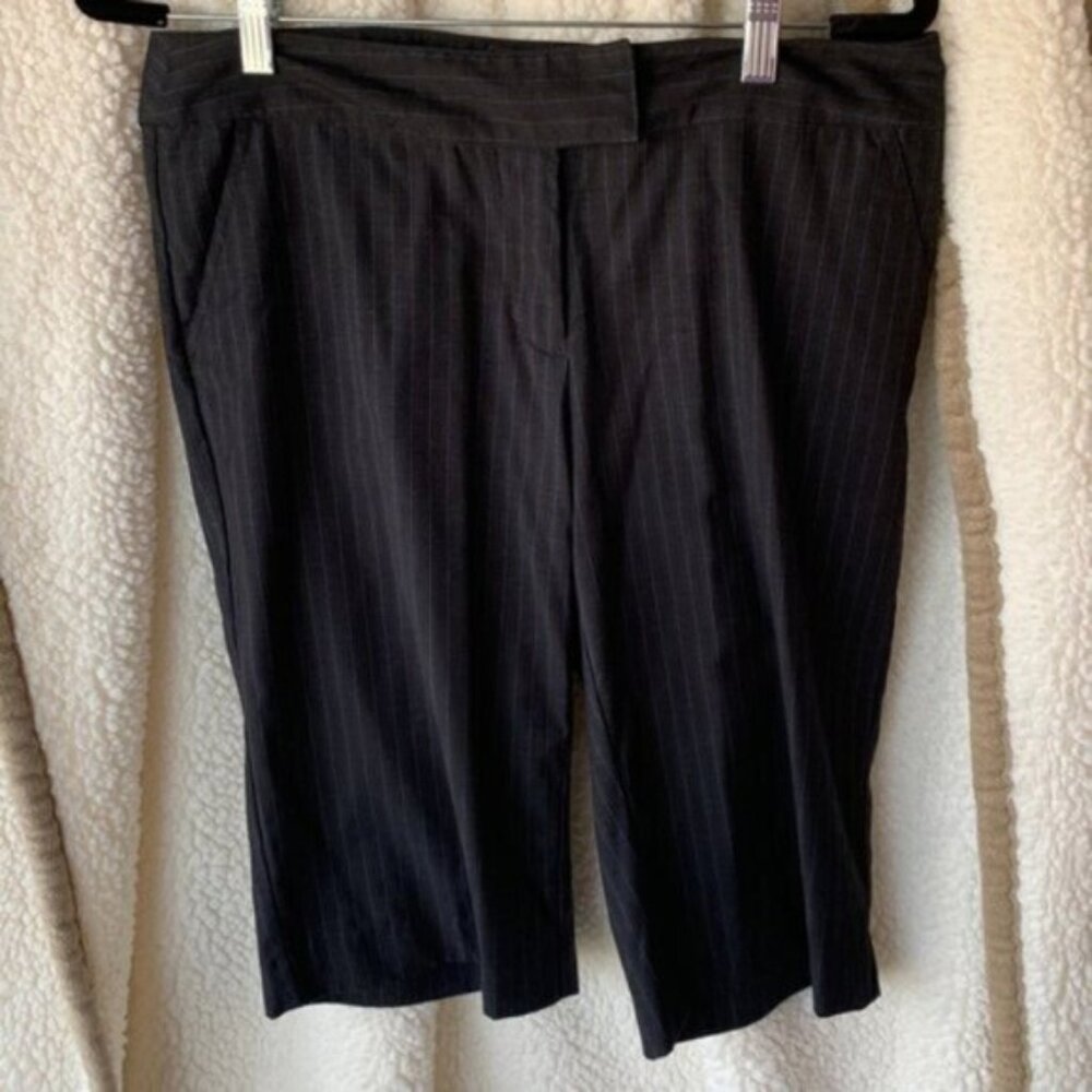 City Walking Shorts Charcoal Gray with Blue Pinstripe. 10 EUC